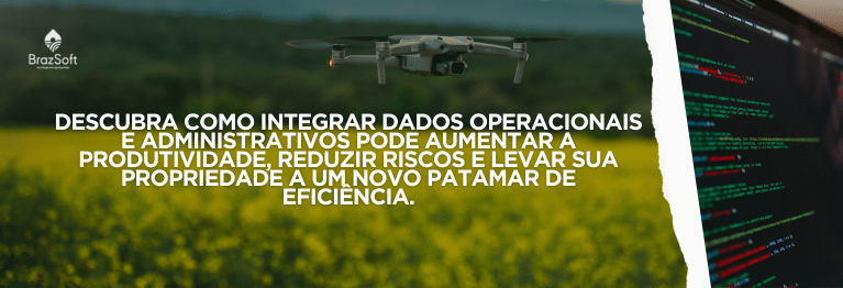 Drone sobrevoando uma lavoura, ao lado uma tela de desenvolvedor, fazendo alusão ao que nos referimos no texto, integração de dados operacionais. A agricultura moderna não se limita mais ao ato de cultivar. Em um cenário econômico cada vez mais competitivo e tecnológico, a capacidade de integrar dados de campo e escritório é fundamental para otimizar processos e aumentar a produtividade em grandes propriedades rurais e empresas agroindustriais. Este artigo apresenta estratégias práticas e ferramentas tecnológicas que facilitam essa integração, oferecendo uma visão completa e detalhada de como torná-la viável e eficaz.