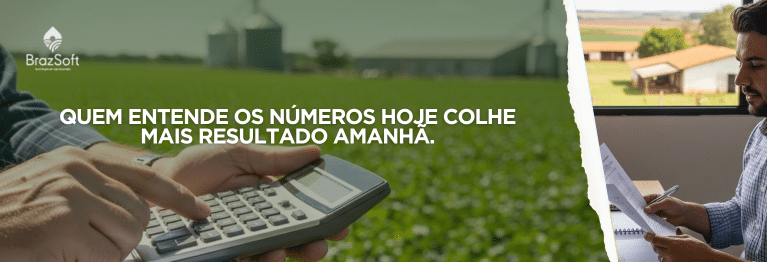 Produtor rural calcula custos e impostos na fazenda, preparando-se para as mudanças do IBS e CBS.
